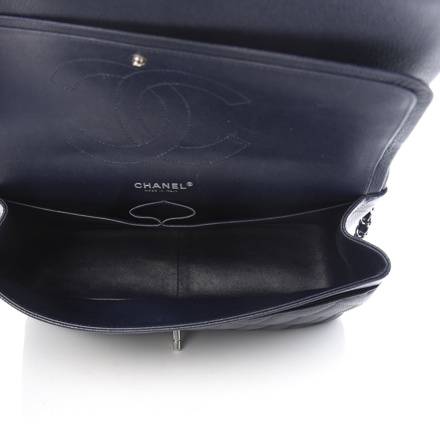 Chanel Caviar Quilted Jumbo Double Flap Navy Blue 5 of 12