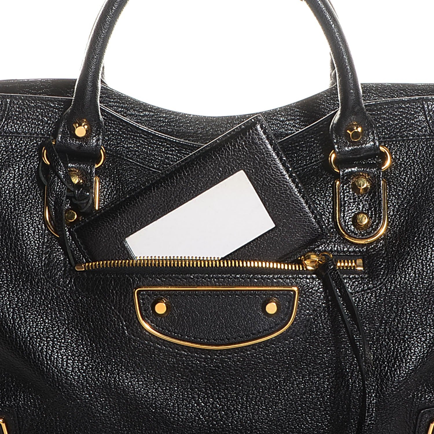 Balenciaga Chevre Gold Metallic Edge Hardware City Black 11 of 12