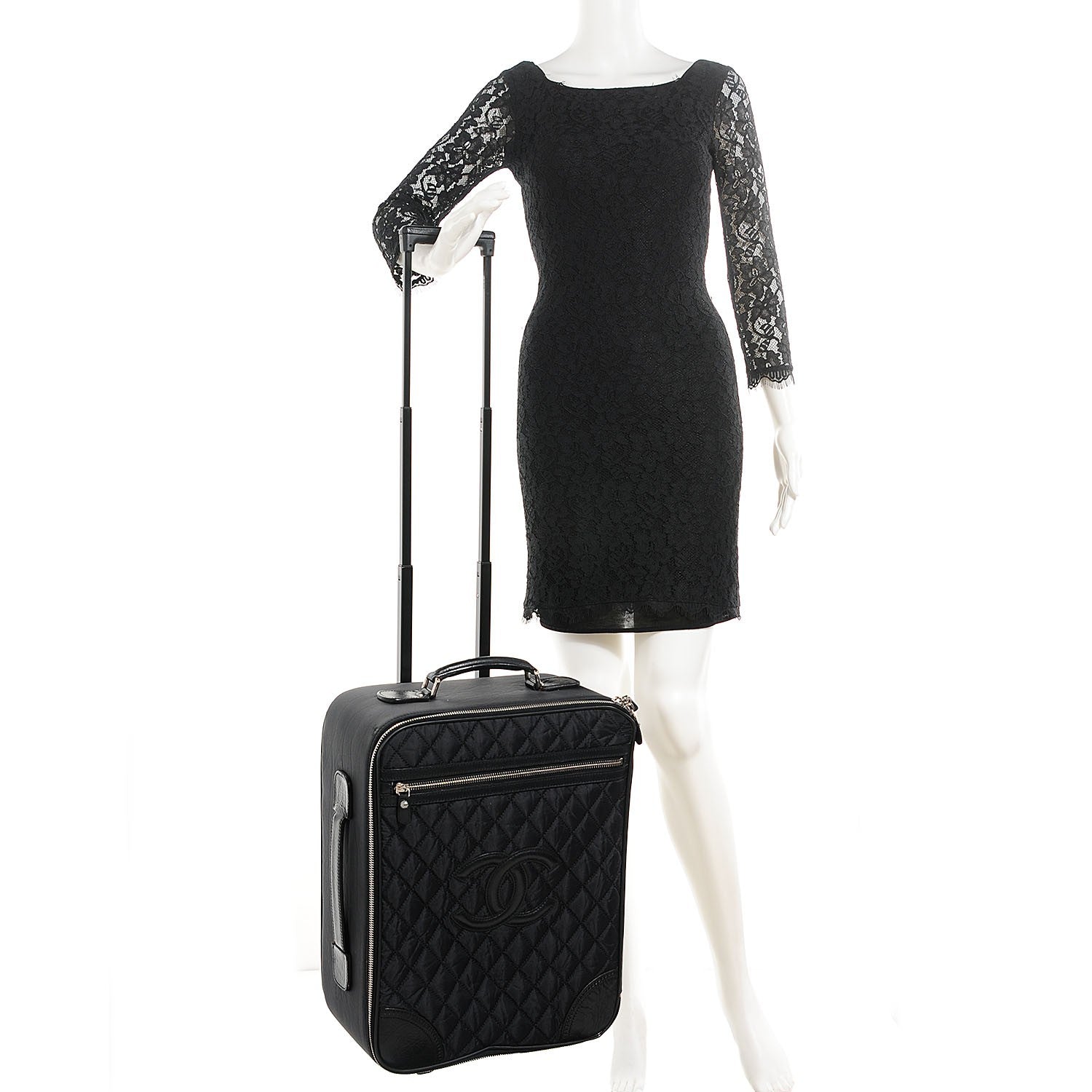 Chanel Toile Calfskin Quilted Paris New York Trolley Black 2 of 8