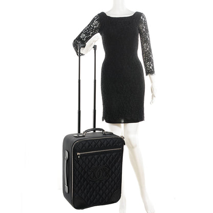 Chanel Toile Calfskin Quilted Paris New York Trolley Black 2 of 8