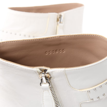 Chloe Nappa Sheepskin Studded Susanna Ankle Boots 39 Cloudy White 8 of 10