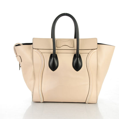 Celine Satin Calfskin Mini Luggage Powder Black 4 of 14
