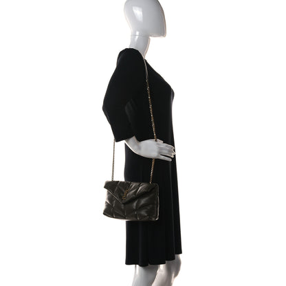 Saint Laurent Lambskin Quilted Toy Loulou Puffer Monogram Chain Satchel Seaweed 2 of 11