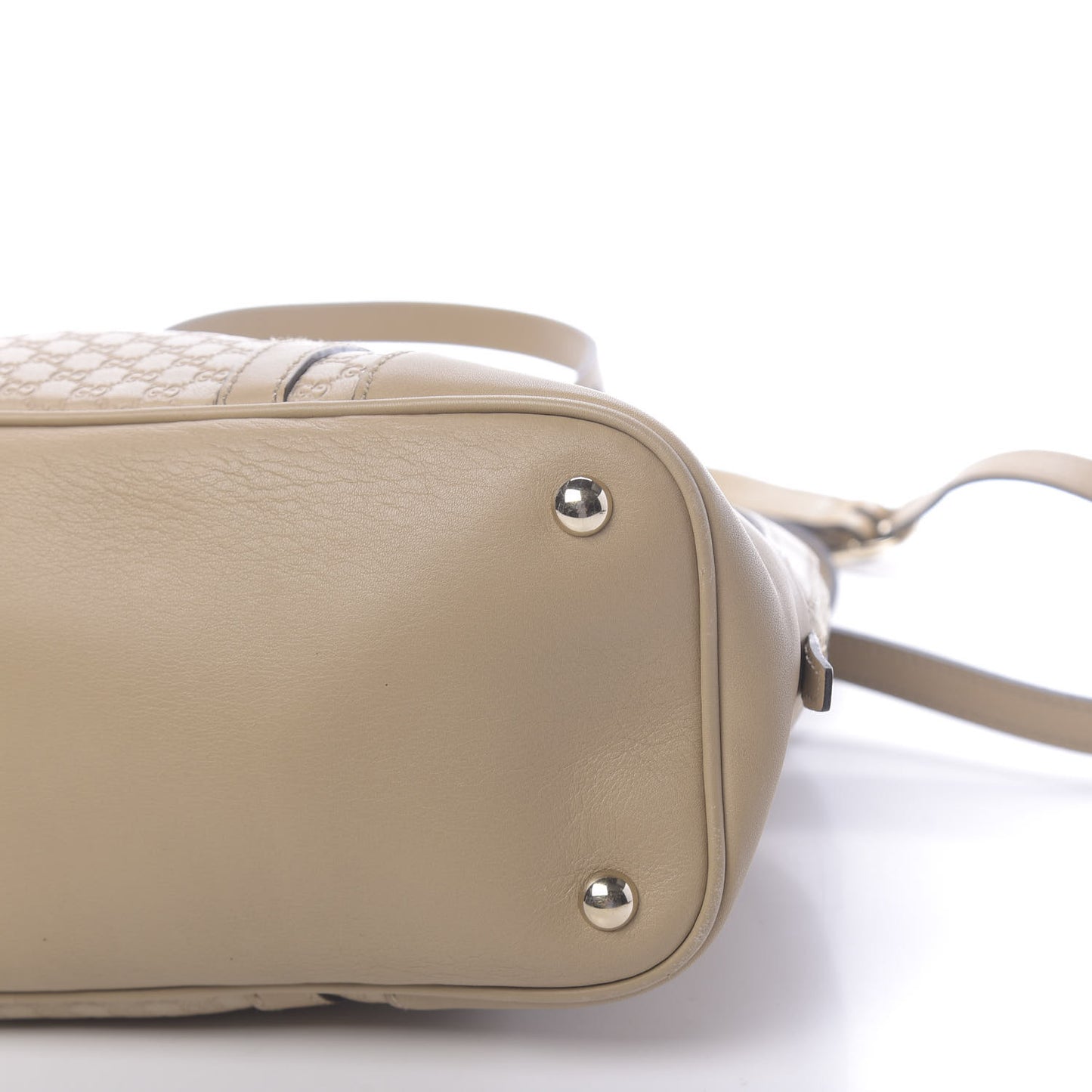 Microguccissima Small Nice Top Handle Dome Bag Beige