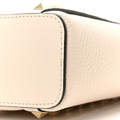 Valentino Garavani Pebbled Calfskin Rockstud North South Crossbody Bag Light Ivory 9 of 9