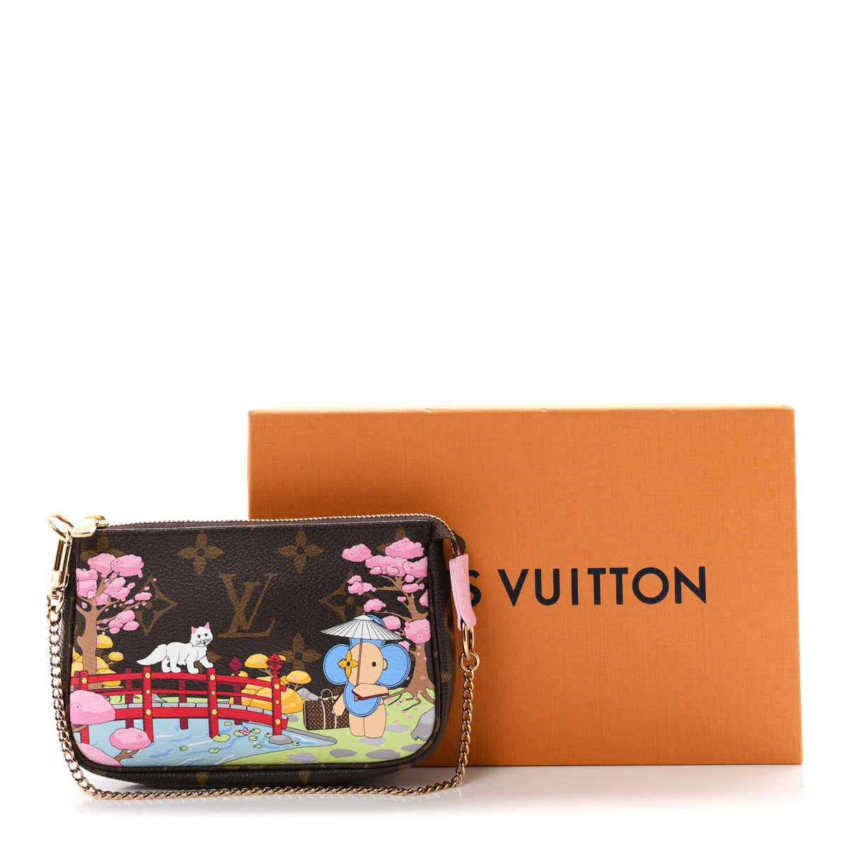 Monogram 2021 Christmas Animation Japanese Garden Mini Pochette Accessories Wisteria Pink