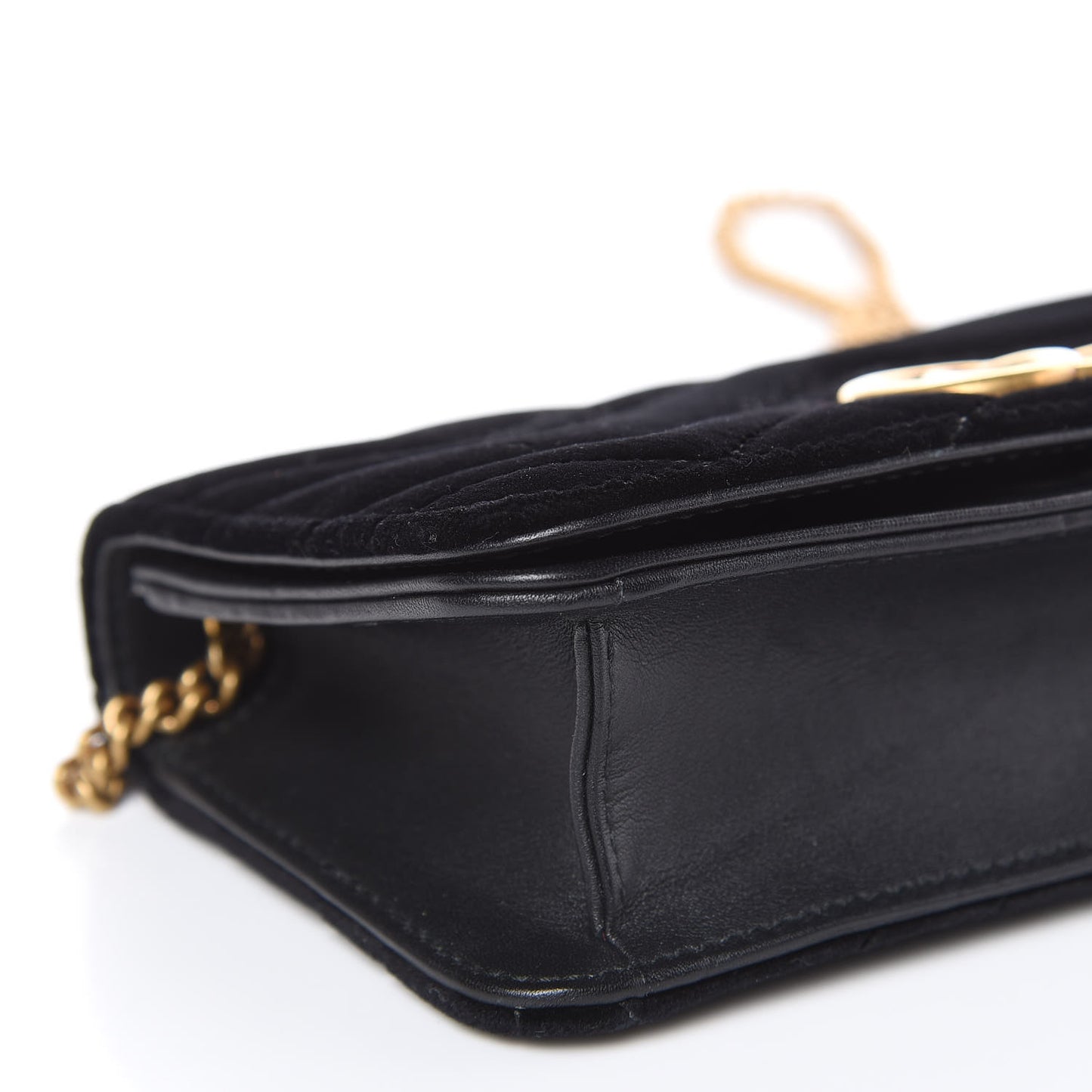 Velvet Matelasse GG Marmont Mini Bag Black