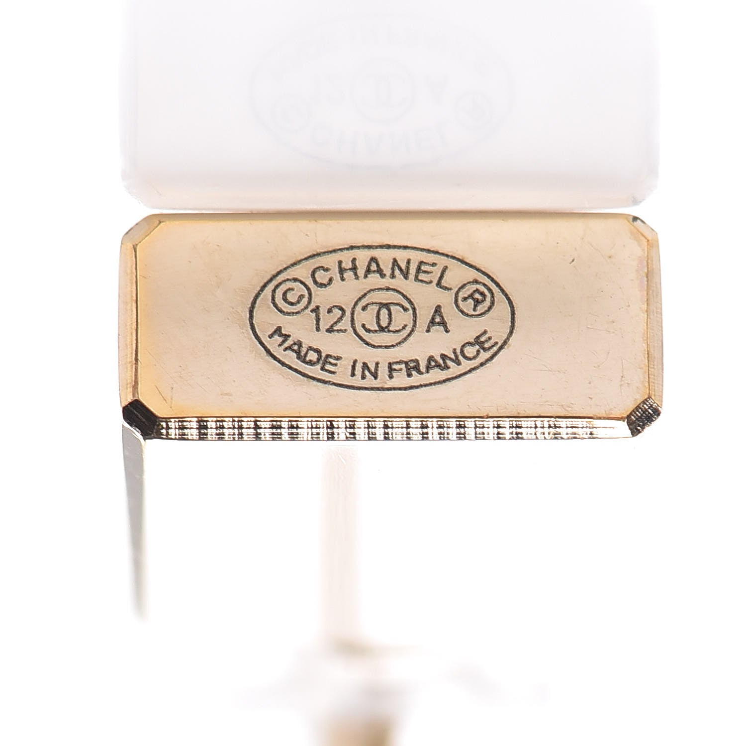 Chanel N°5 Perfume Bottle CC Drop Earrings Gold 4 of 4