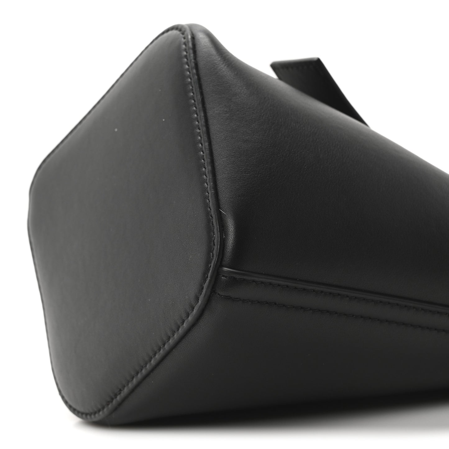 Soft Grained Calfskin Mini Pebble Bucket Bag Black