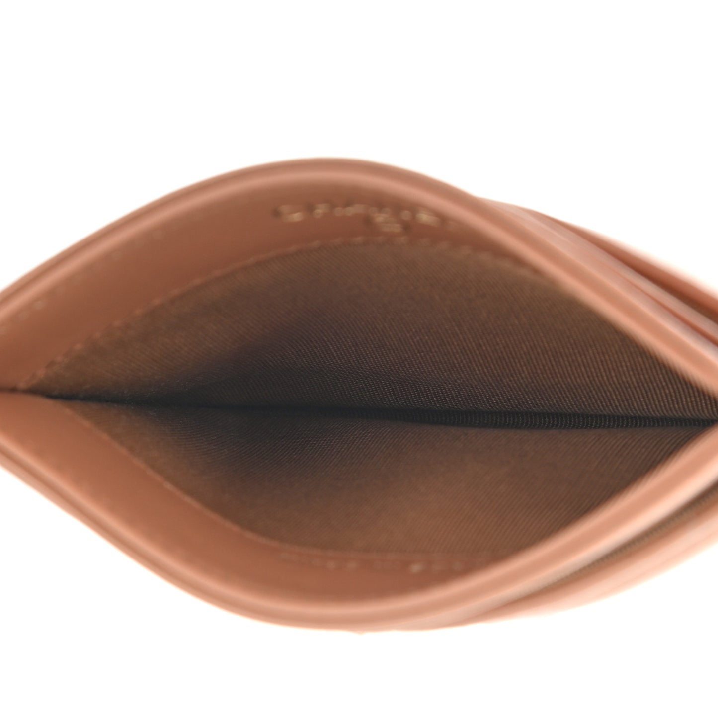 Lambskin Quilted Chanel 19 Card Holder Brown