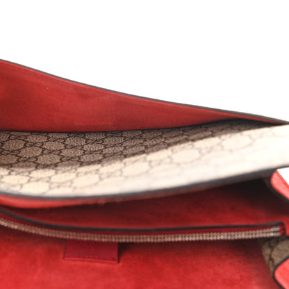 Gucci GG Supreme Monogram Suede Small Dionysus Shoulder Bag Beige Ebony Vulcanic Red 6 of 18