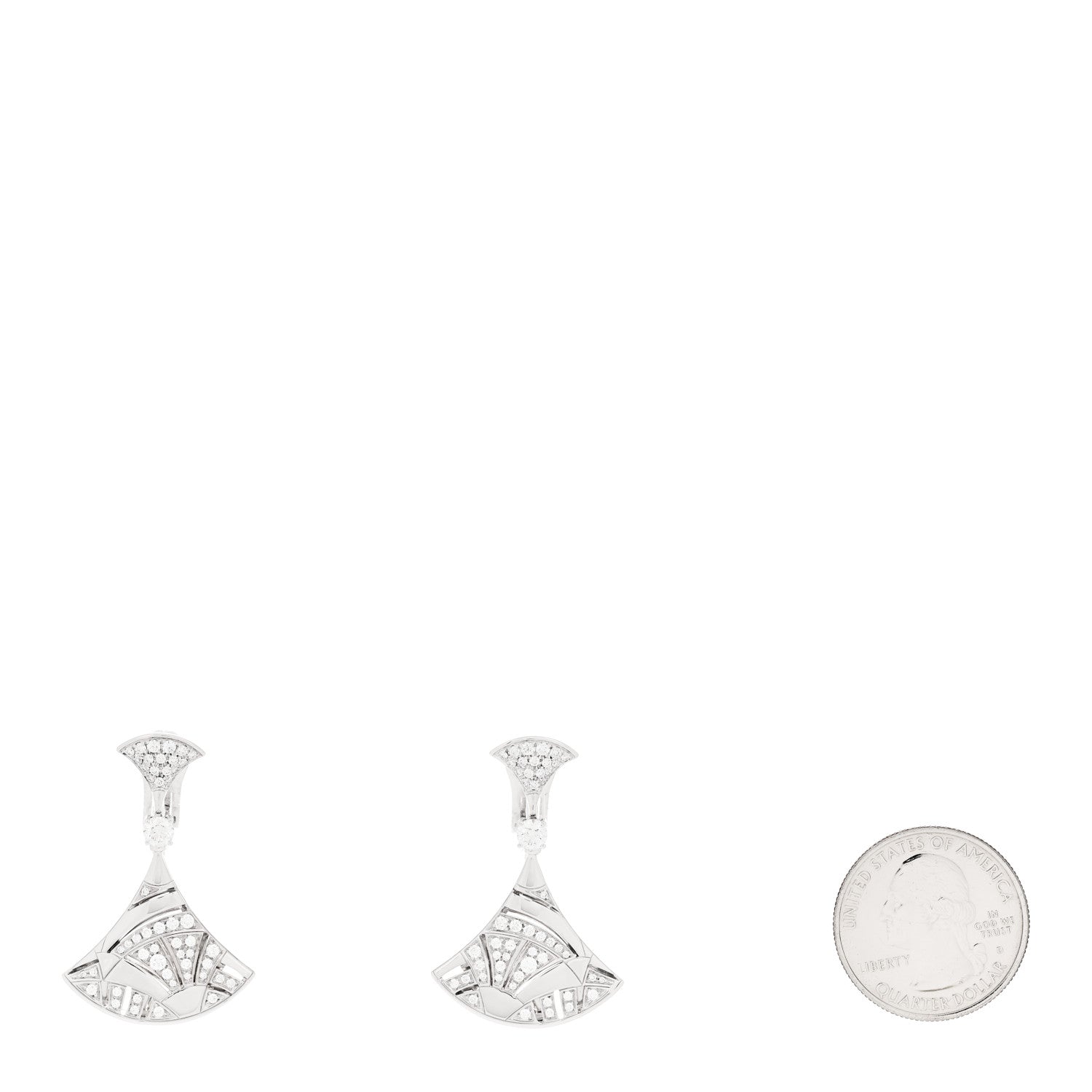 Bulgari 18K White Gold Diamond Divas' Dream Drop Earrings 2 of 6