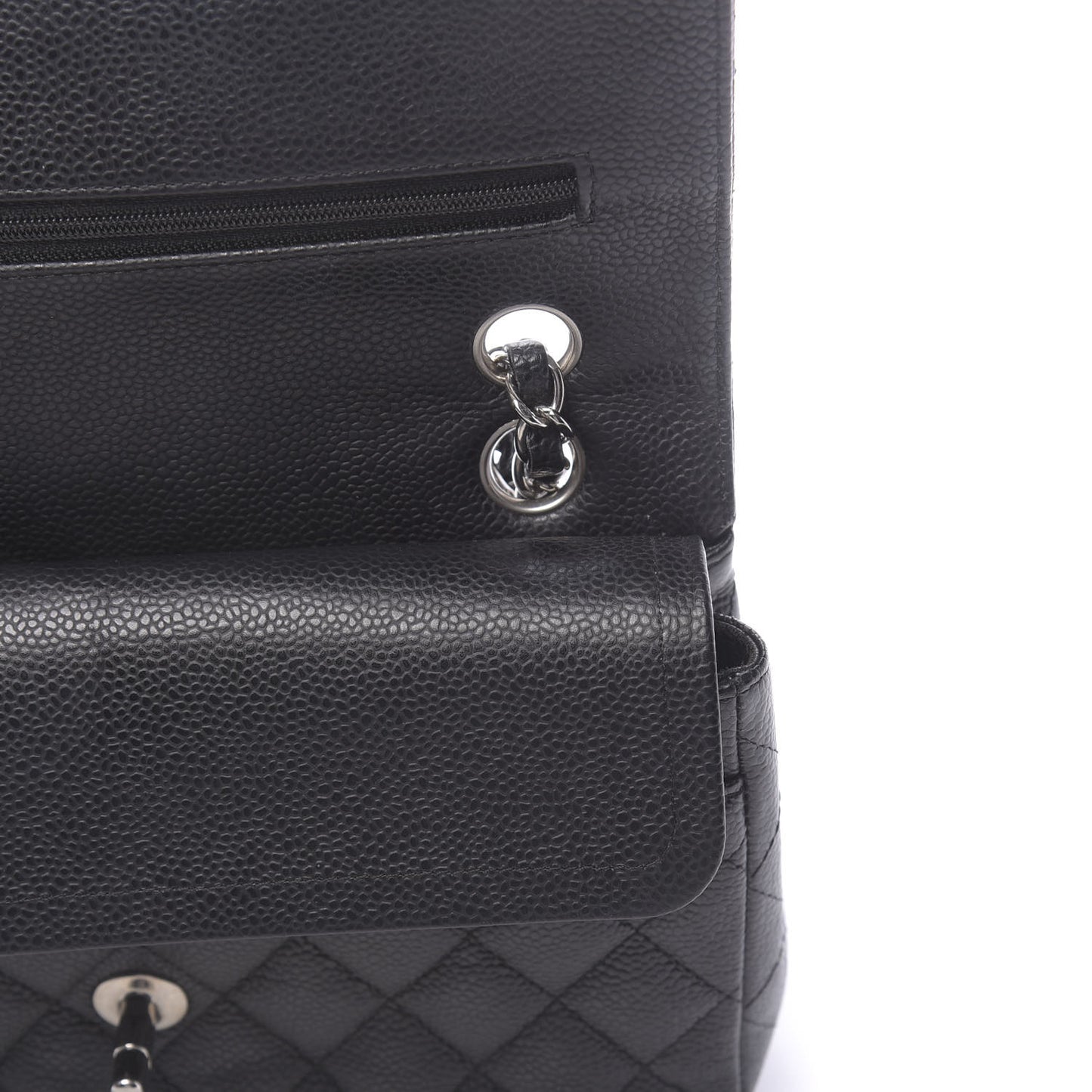 Caviar Quilted Small Double Flap Black