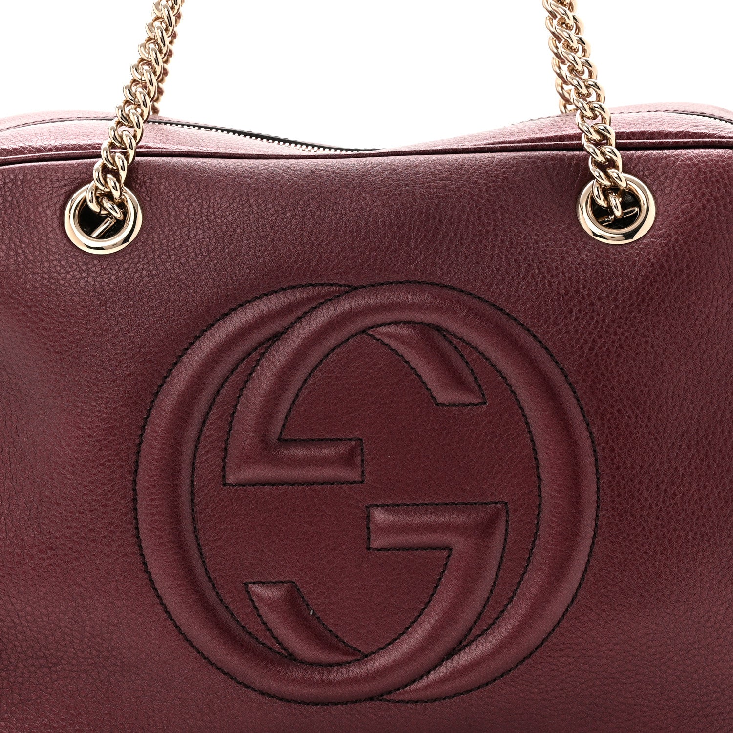 Gucci Metallic Cellarius Calfskin Medium Soho Bowler Classic Burgundy 8 of 10