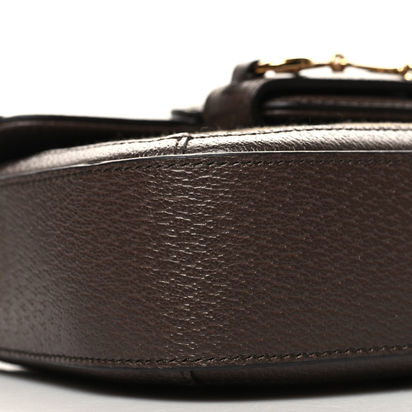 Monogram Jumbo GG Textured Dollar Calfskin Web Mini Horsebit 1955 Shoulder Bag Camel Ebony New Acero