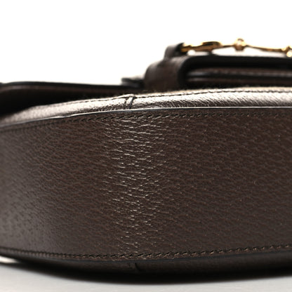 Gucci Monogram Jumbo GG Textured Dollar Calfskin Web Mini Horsebit 1955 Shoulder Bag Camel Ebony New Acero 9 of 10
