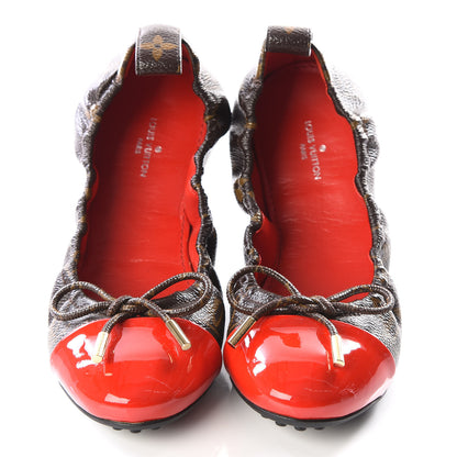 Louis Vuitton Monogram Patent Flirty Ballerina Flats 37 Coquelicot 3 of 8