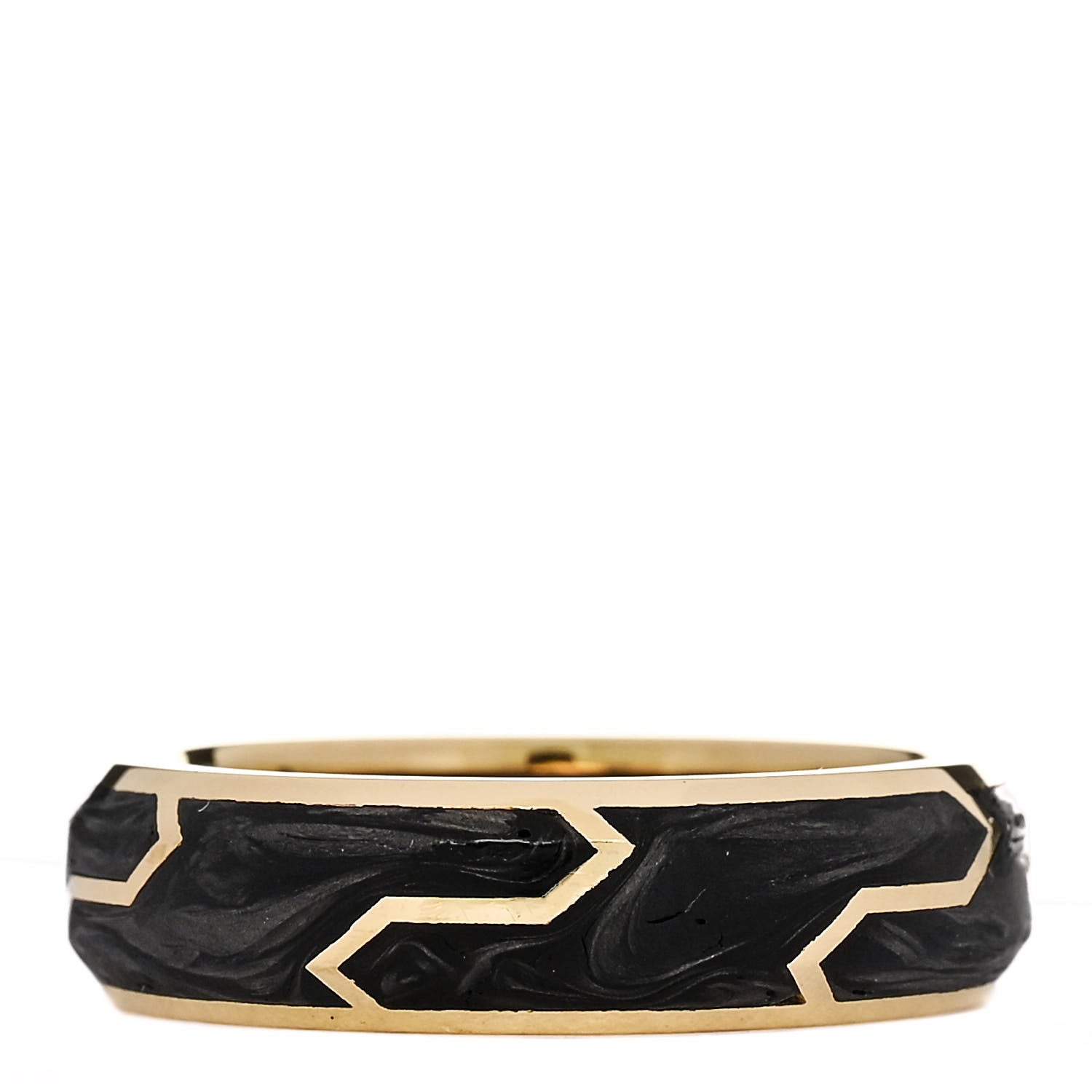David Yurman 18K Yellow Gold Forged Carbon Band Ring 56 7.5 1 of 5
