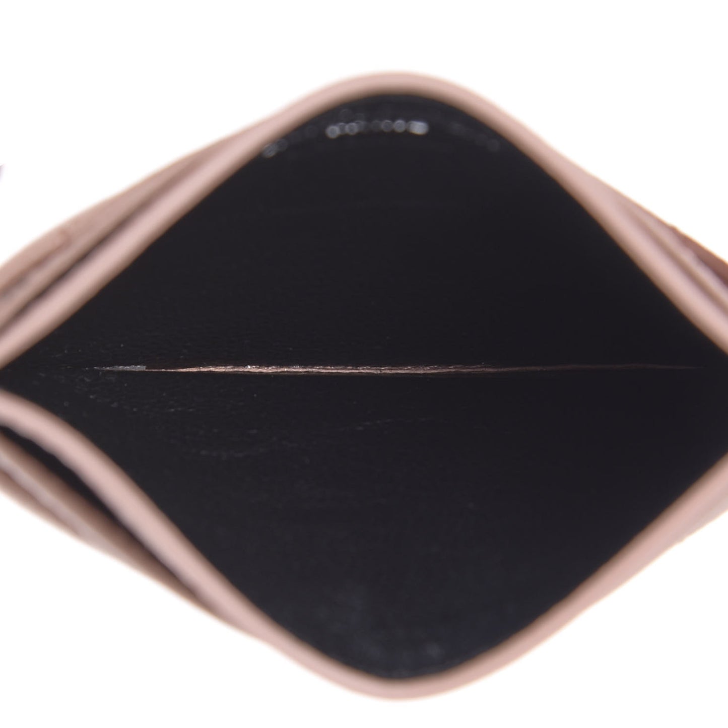 Grain De Poudre Matelasse Chevron Monogram Credit Card Case Pale Blush