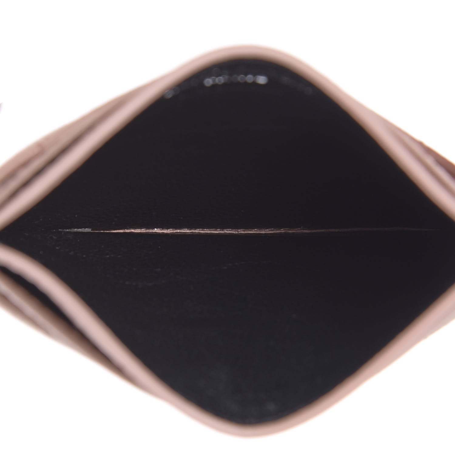 Saint Laurent Grain De Poudre Matelasse Chevron Monogram Credit Card Case Pale Blush 5 of 8