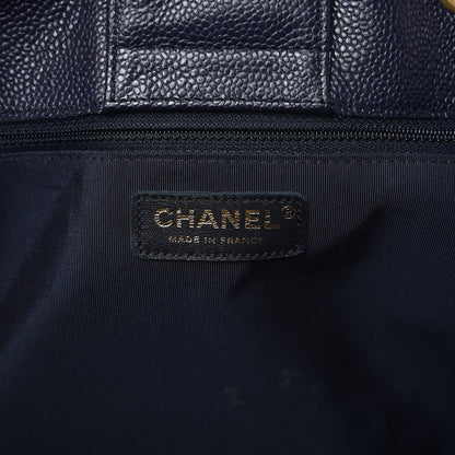 Chanel Caviar Quilted Large CC Shopping Tote Navy 6 of 8