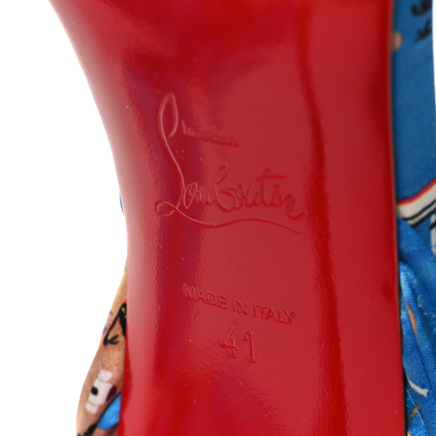 Christian Louboutin Crepe Satin Greekaba Du Desert 100 Sandal 41 Blue Multicolor 6 of 8