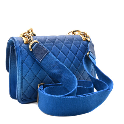 Chanel Caviar Quilted Medium Sunset On The Sea Flap Blue 3 of 10