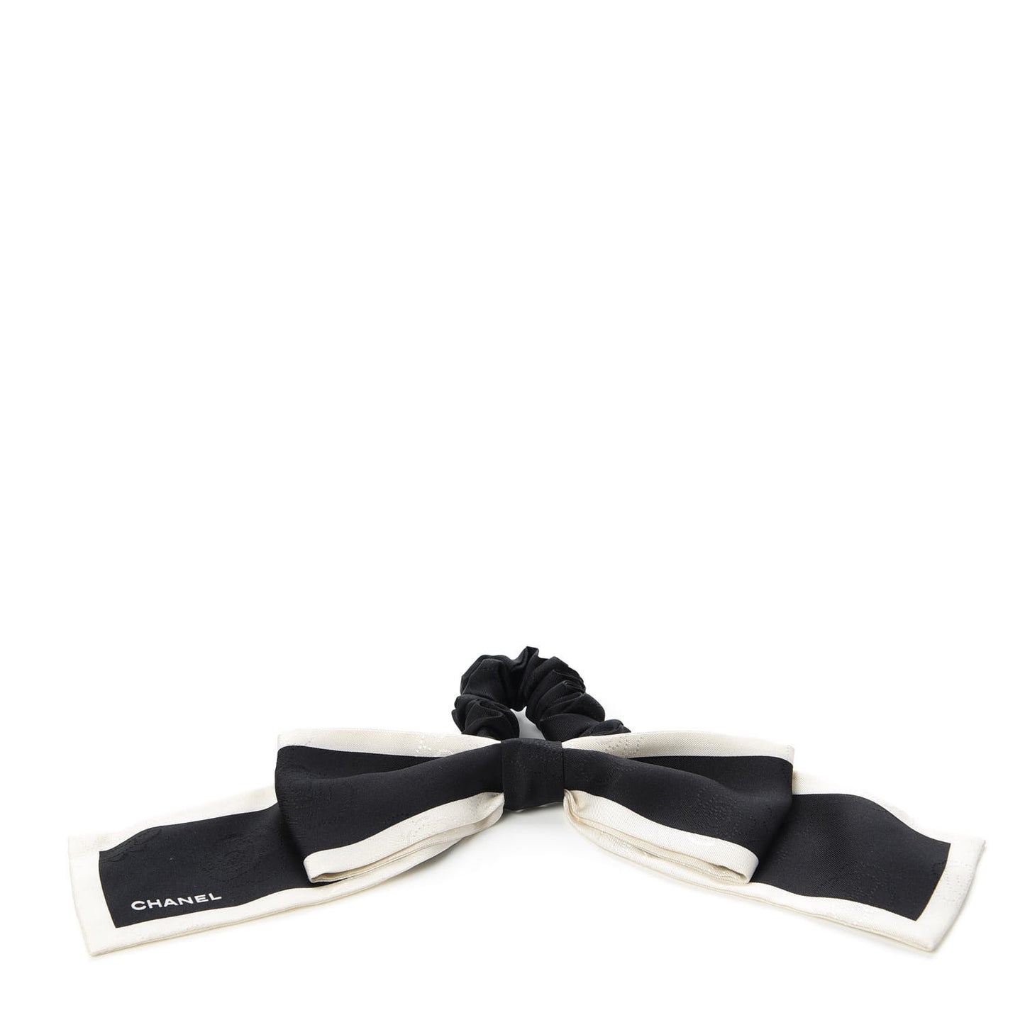 Silk Hair Tie Black Ivory