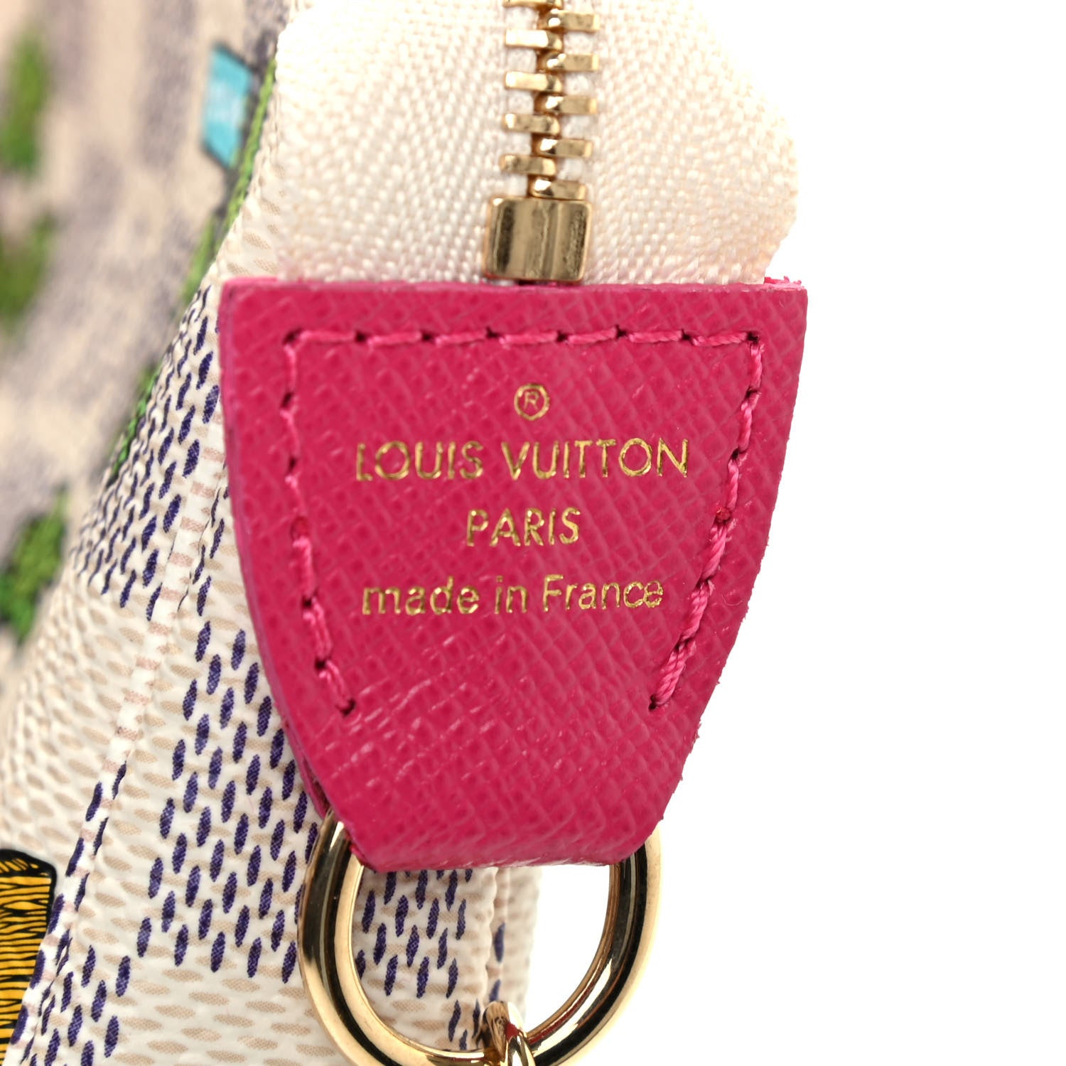 Louis Vuitton Damier Azur 2021 Christmas Animation Hollywood Mini Pochette Accessories Fuchsia 6 of 7