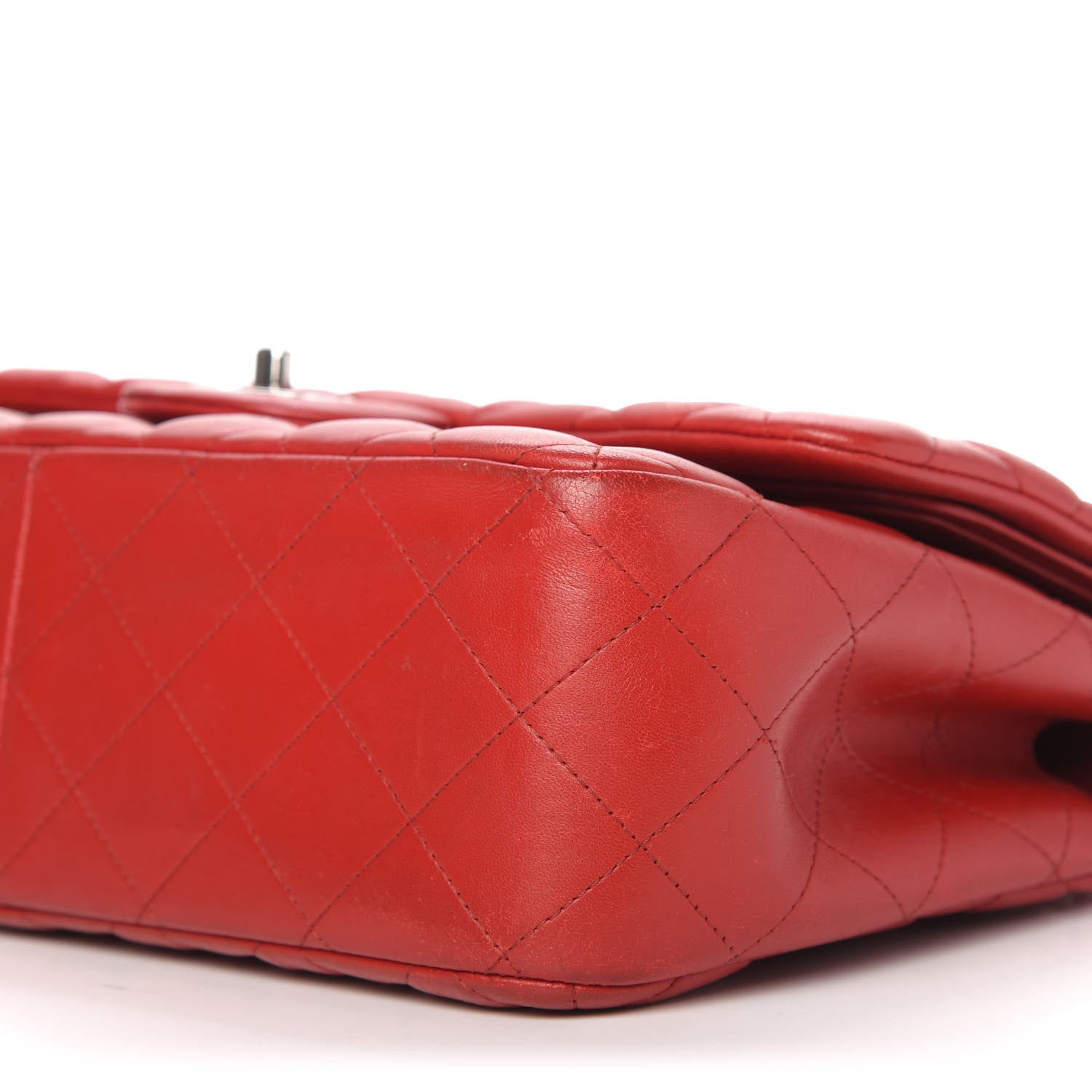 Chanel Lambskin Quilted Jumbo Double Flap Red 7 of 10