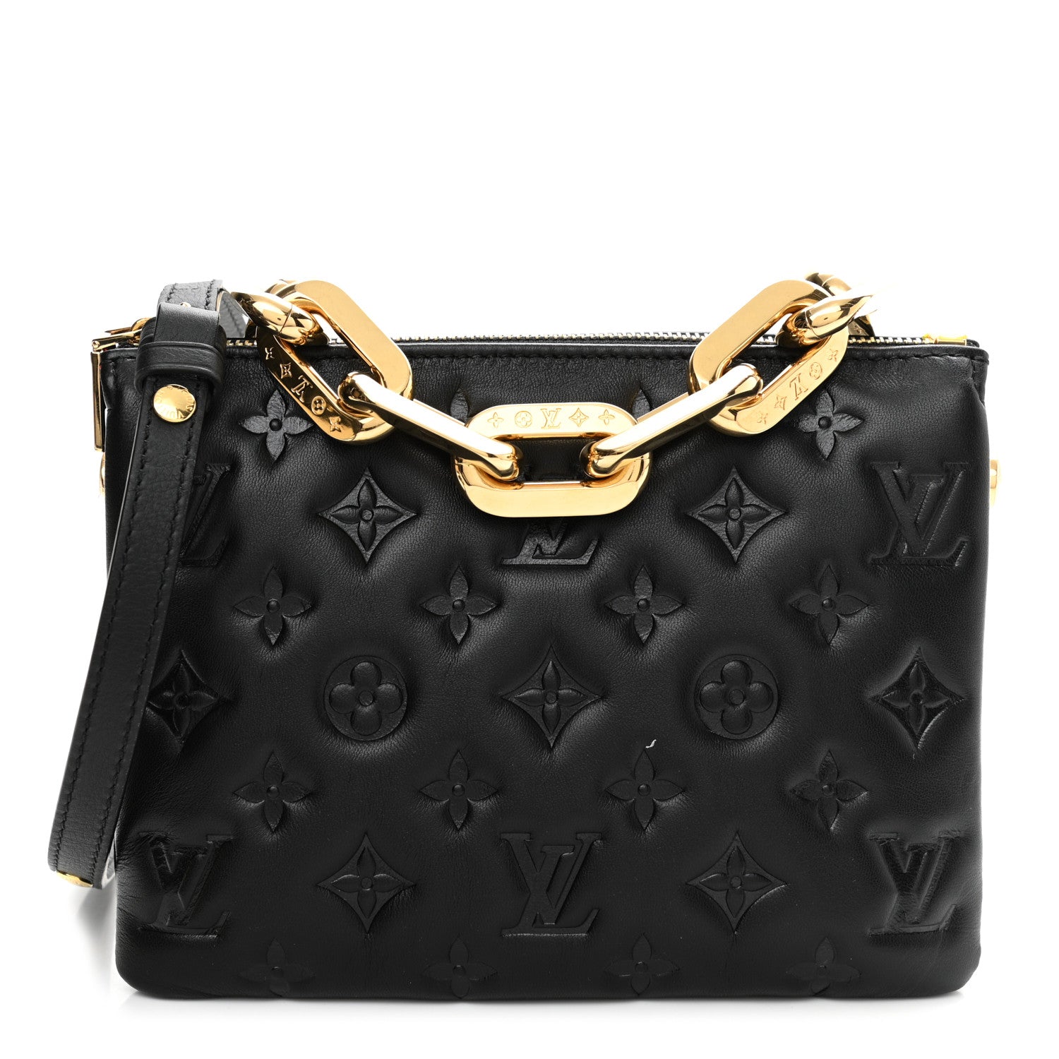 Louis Vuitton Lambskin Embossed Monogram Coussin BB Black 1 of 11