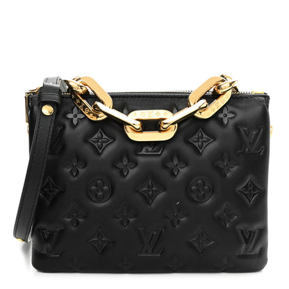 Louis Vuitton Lambskin Embossed Monogram Coussin BB Black 1 of 11