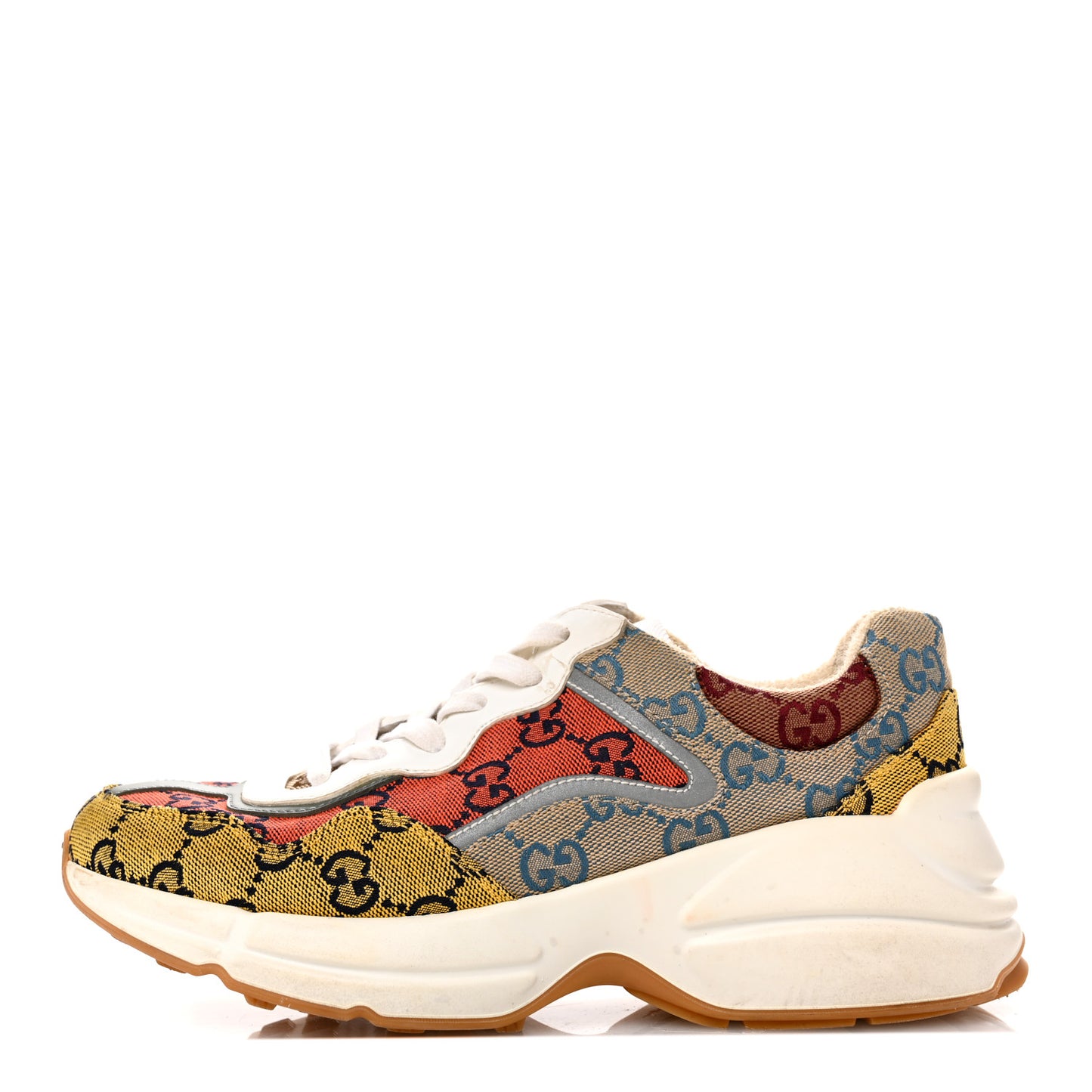 Monogram Multicolor Demetra Womens Rhyton Sneakers 37 Yellow Blue Great White Tabasco