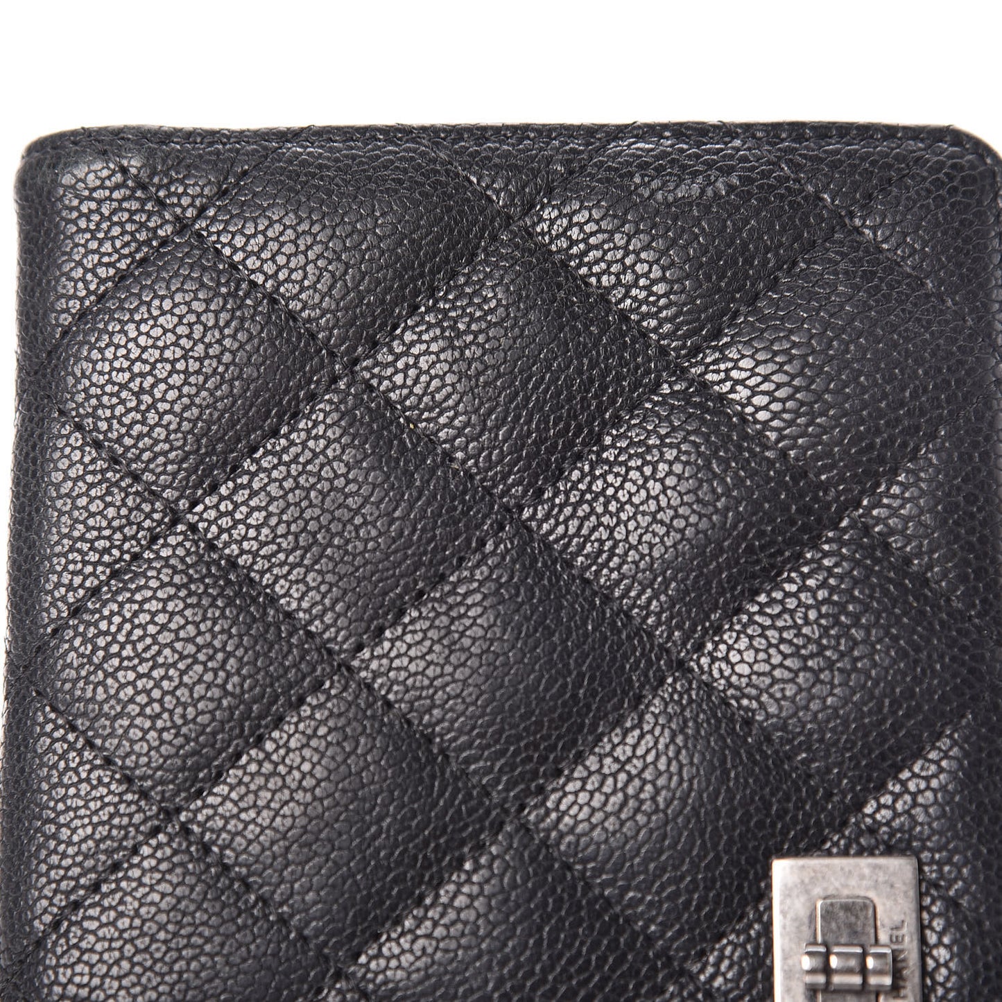Caviar Quilted Reissue Yen Wallet Black
