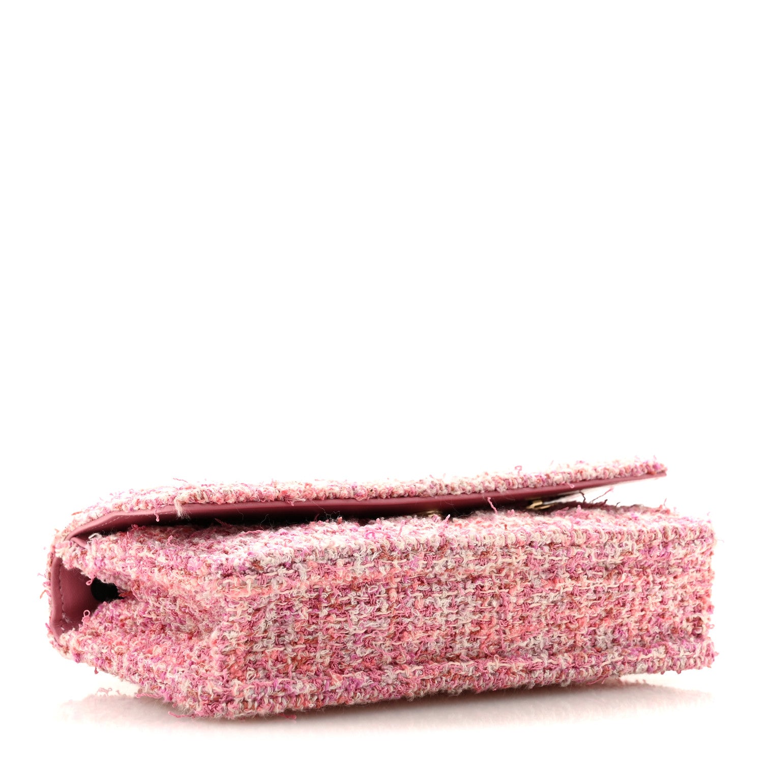 Chanel Tweed Quilted Wallet On Chain WOC Pink 4 of 13