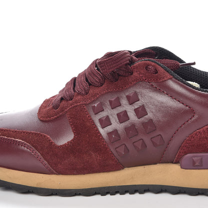 Valentino Garavani Calfskin Suede Rockstud Sneakers 36.5 Rubin 12 of 14