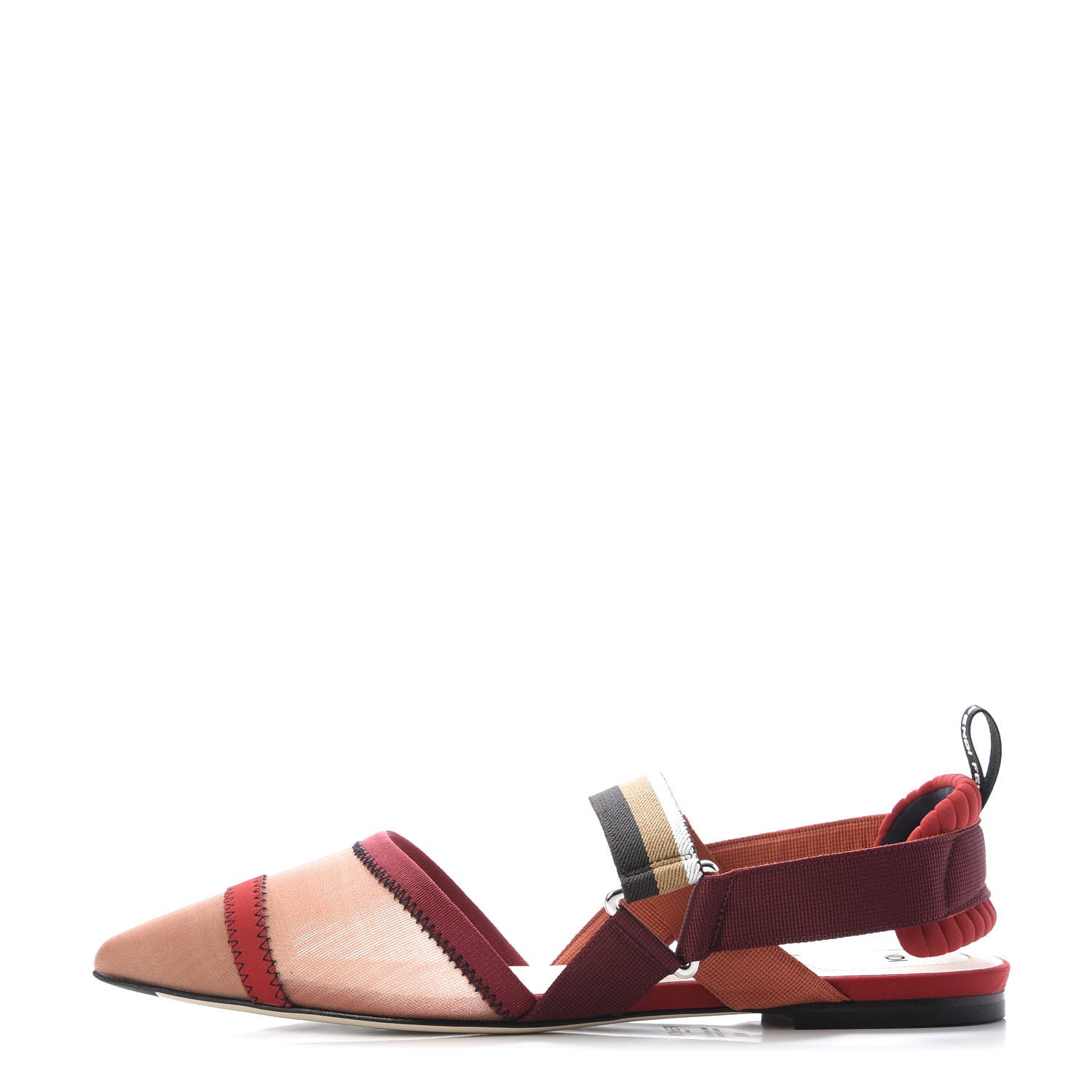 Fendi Technical Mesh Colibri Slingback Ballerina Flats 40 Fragola Mou Fango Ruggine 1 of 9