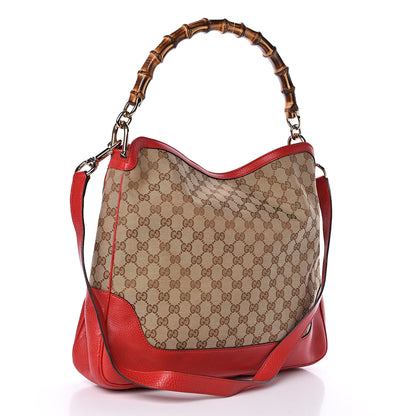 Gucci Monogram Medium Diana Bamboo Shoulder Bag Red 3 of 10