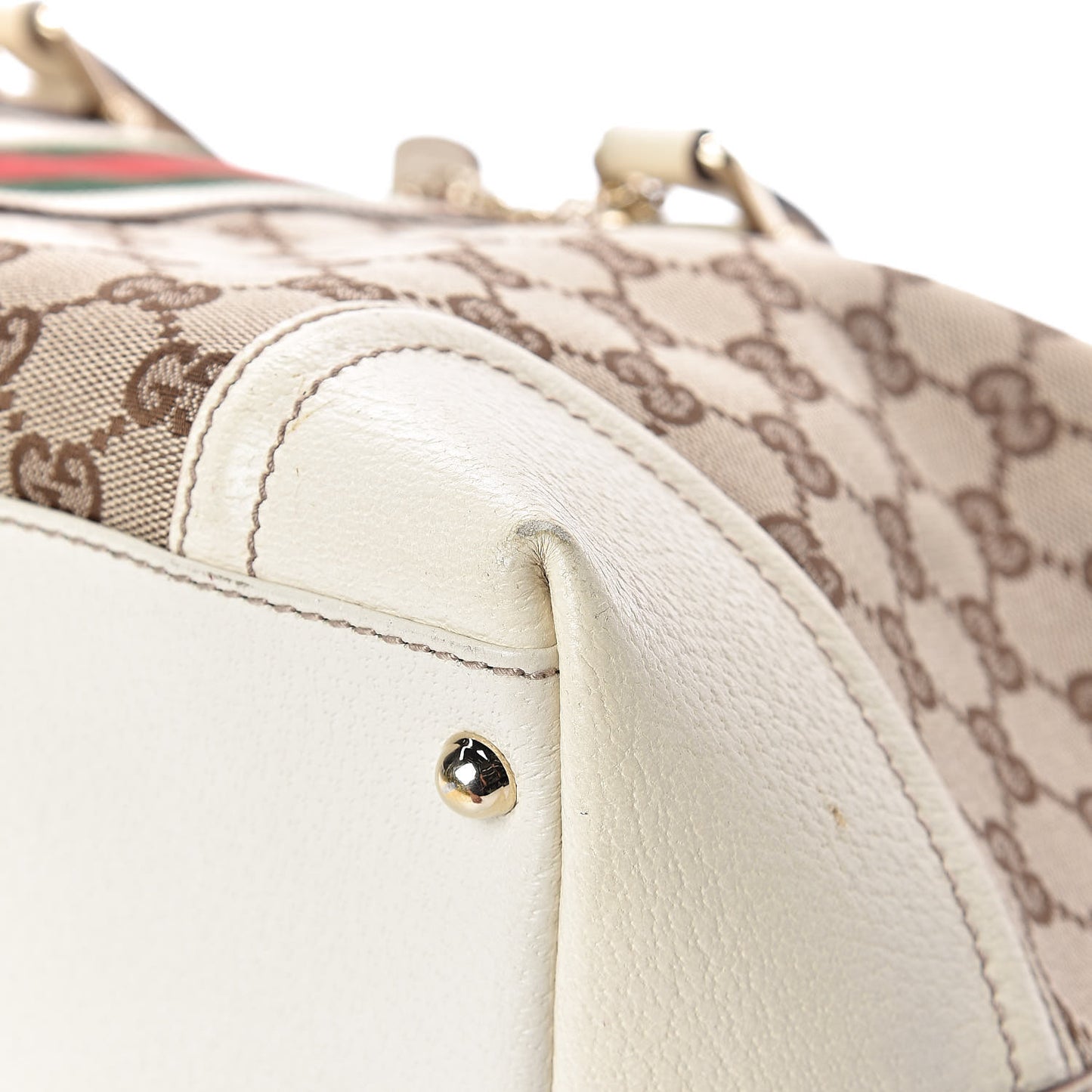 Monogram Web Large Treasure Boston Tote Beige
