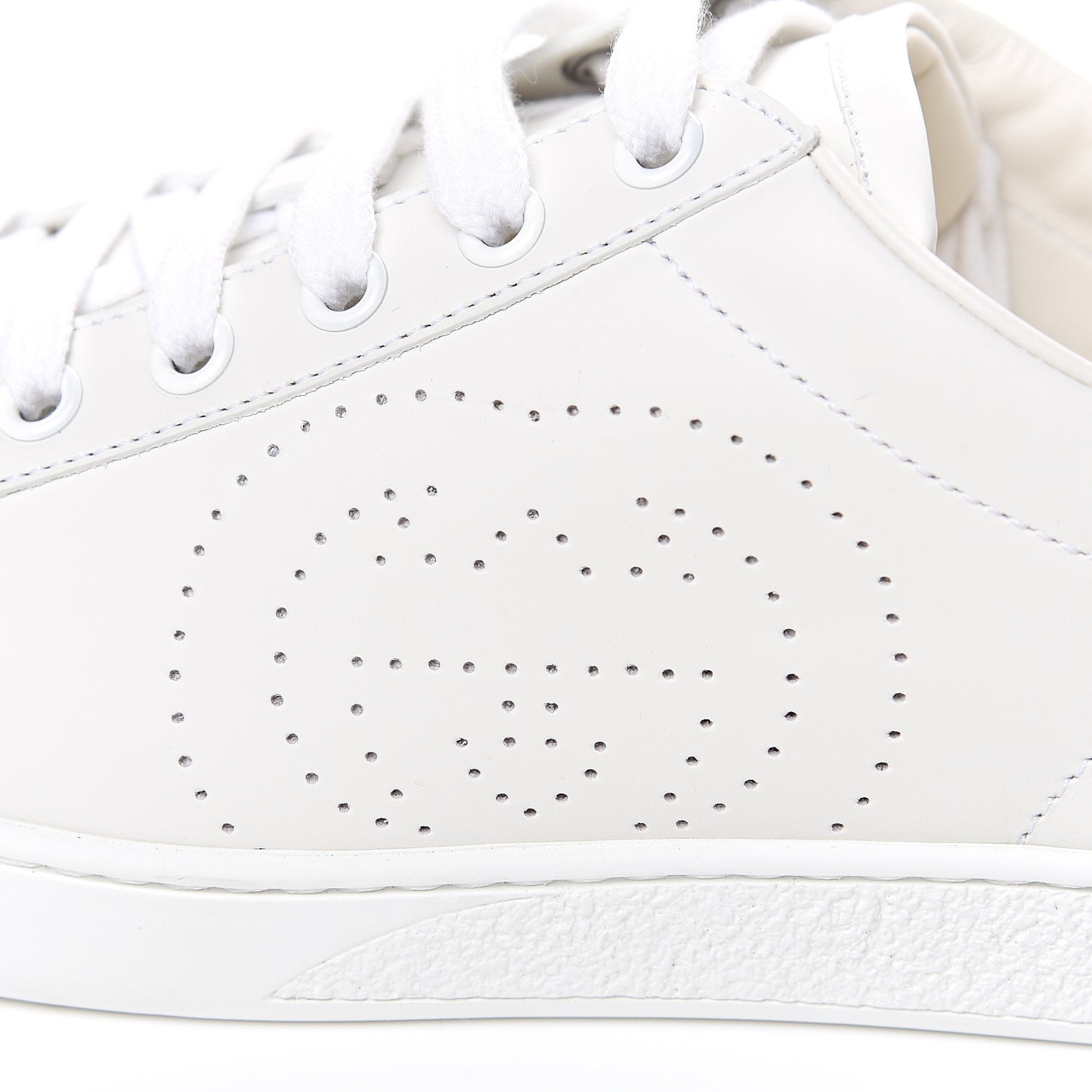Calfskin Interlocking G Perforated Womens Ace Sneakers 39 White Grey Sky