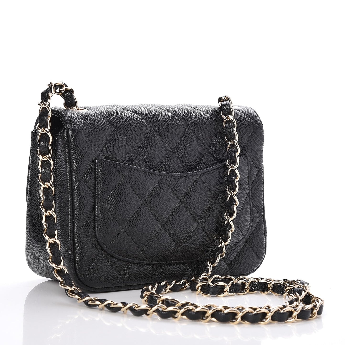 Caviar Quilted Mini Square Flap Black
