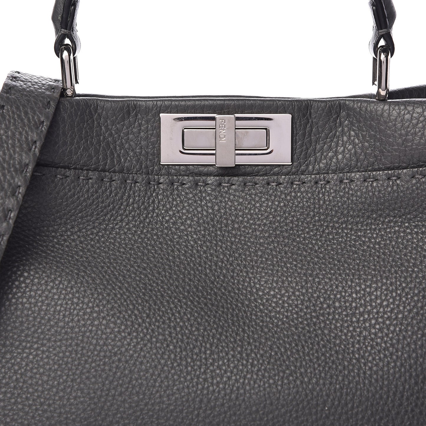 Cuoio Romano Selleria Bi-Color Medium Peekaboo Iconic Satchel Asfalto Latte