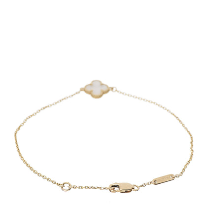 Van Cleef & Arpels 18K Yellow Gold Mother of Pearl Sweet Alhambra Bracelet 3 of 4