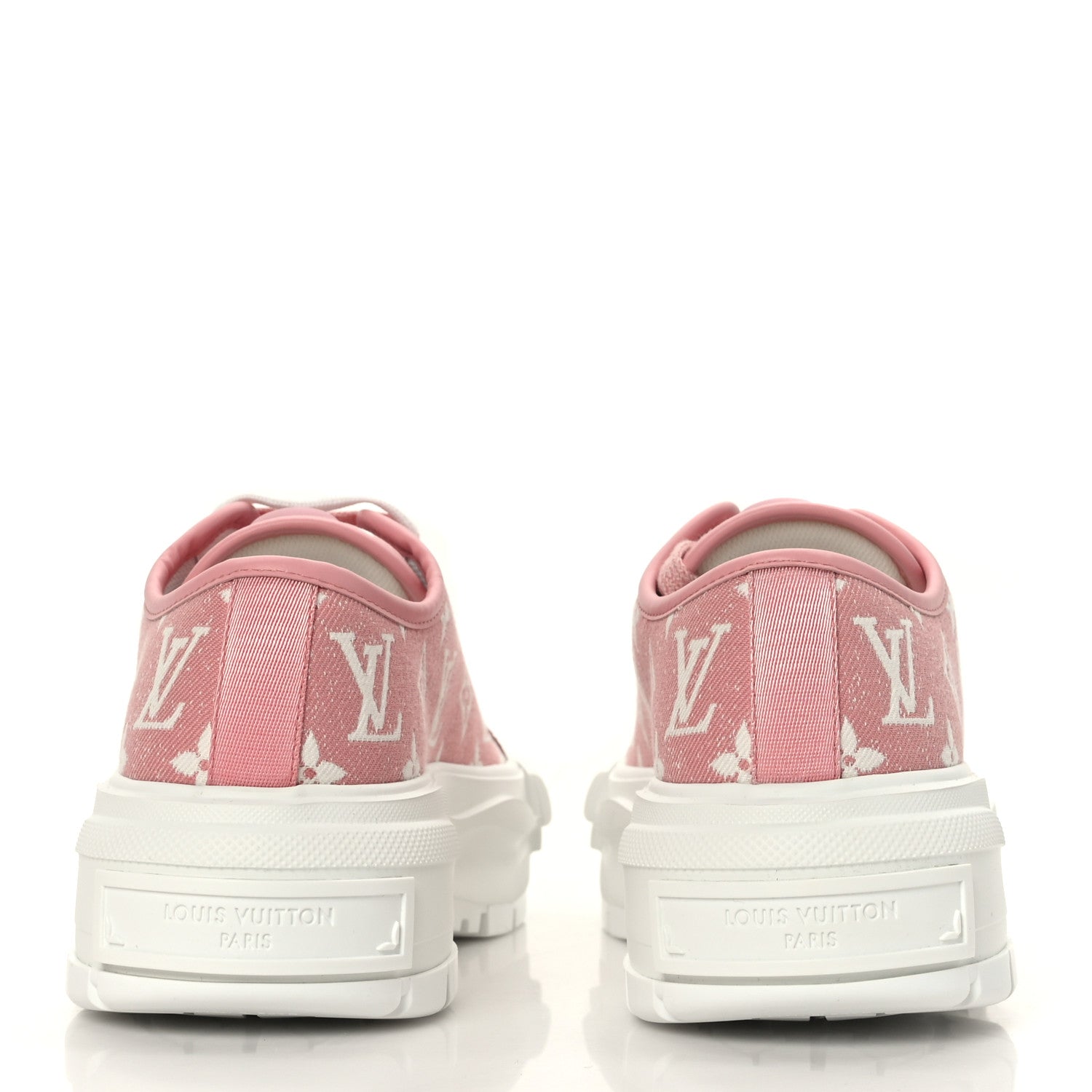 Louis Vuitton Denim Monogram Squad Sneakers 38.5 Pink 5 of 8