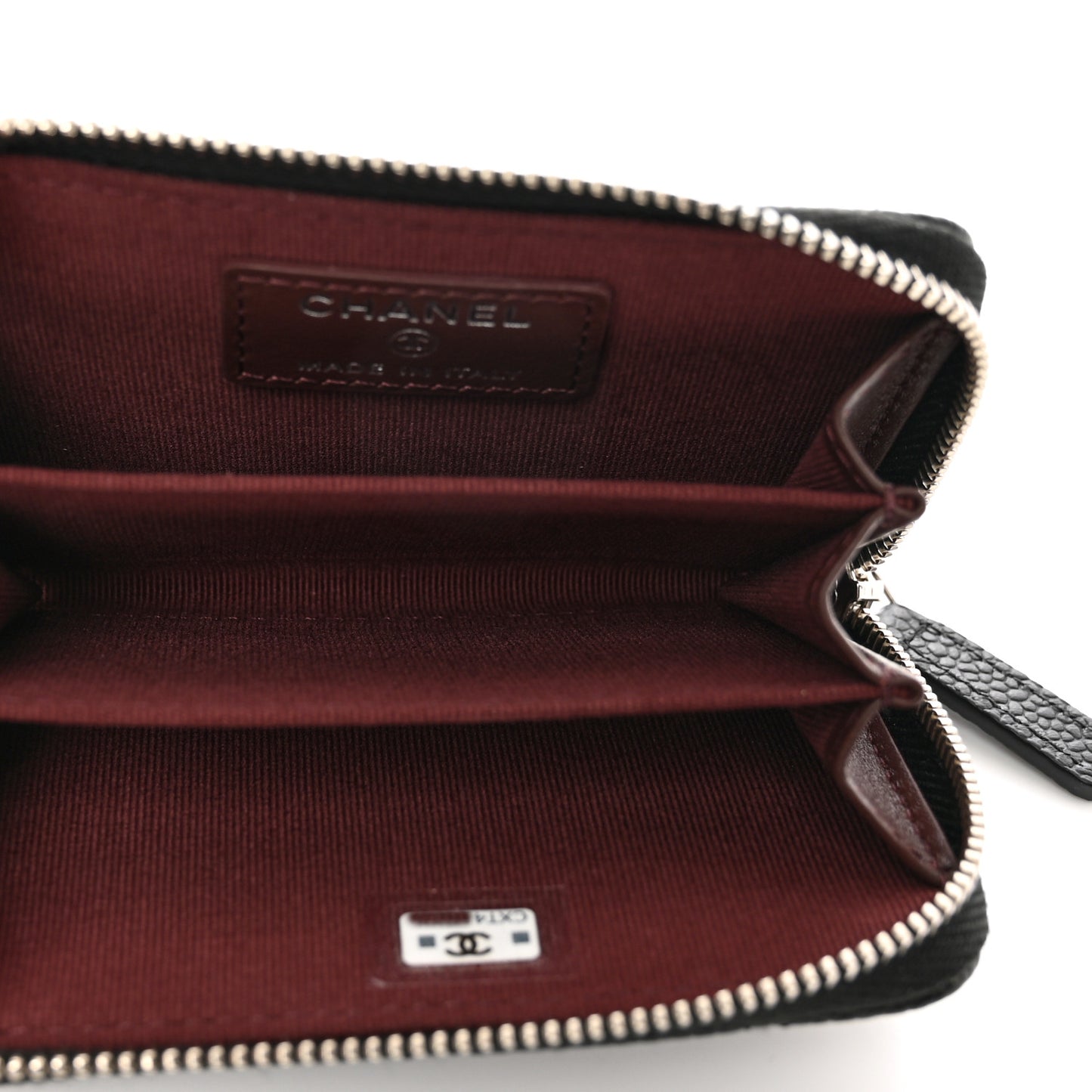 Caviar Quilted Zip Coin Purse Black