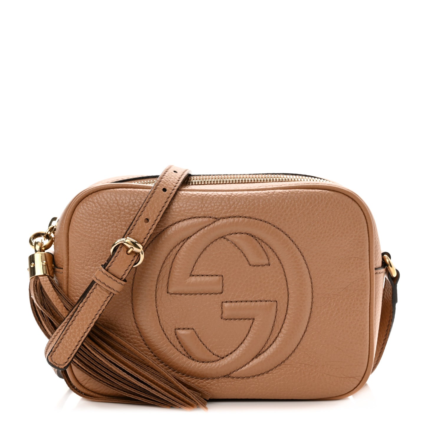 Pebbled Calfskin Small Soho Disco Bag Camelia