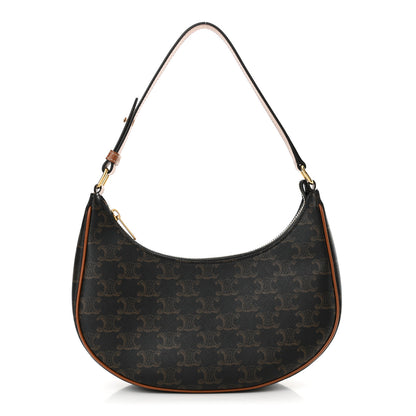 Celine Triomphe Canvas Calfskin Ava Shoulder Bag Tan 1 of 10