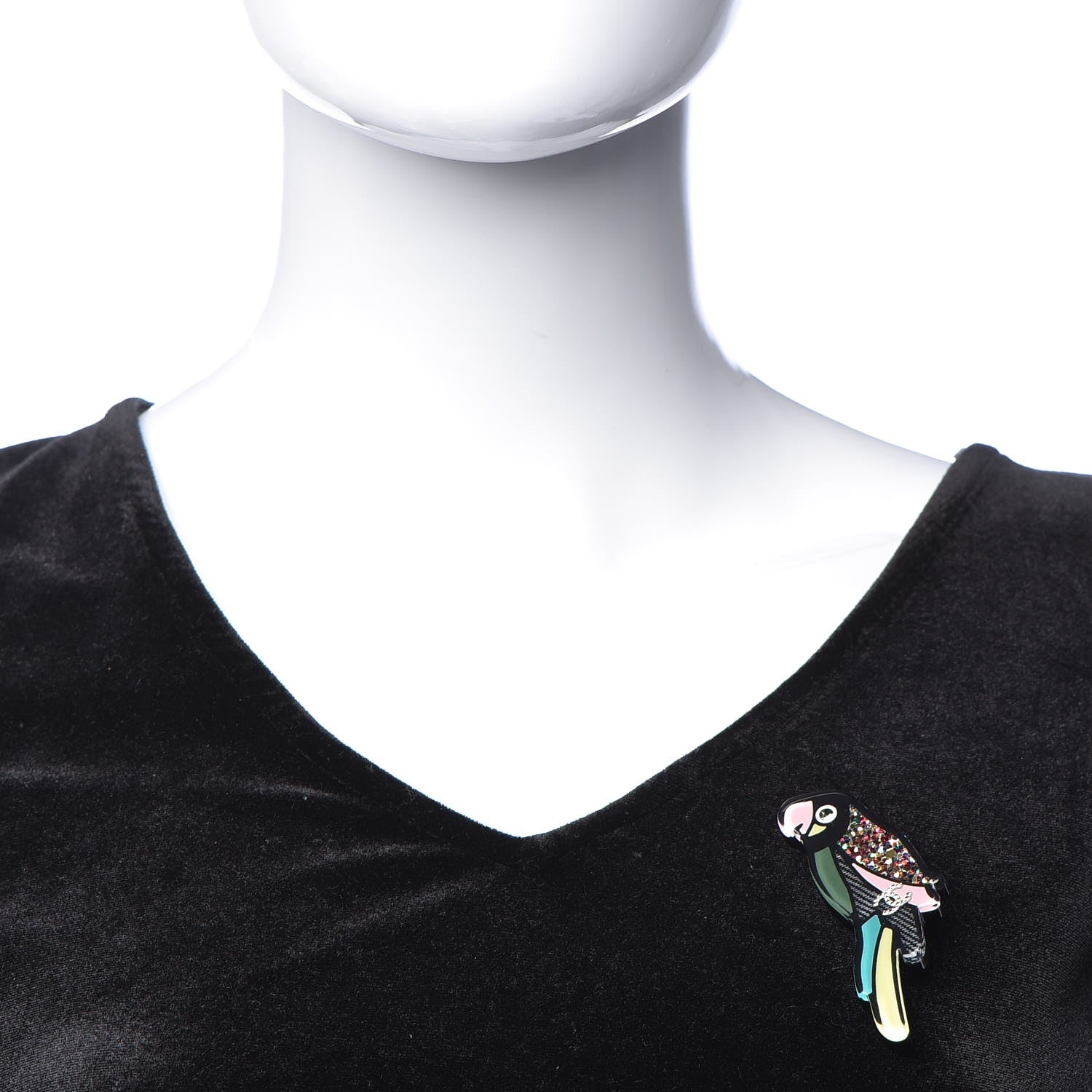 Chanel Resin Parrot CC Brooch Multicolor 2 of 5