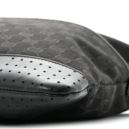 Gucci Monogram Calfskin Perforated Medium Flat Messenger Bag Black 10 of 11
