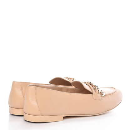 Chanel Lambskin CC Chain Mocassin Loafers 37.5 Beige 4 of 9